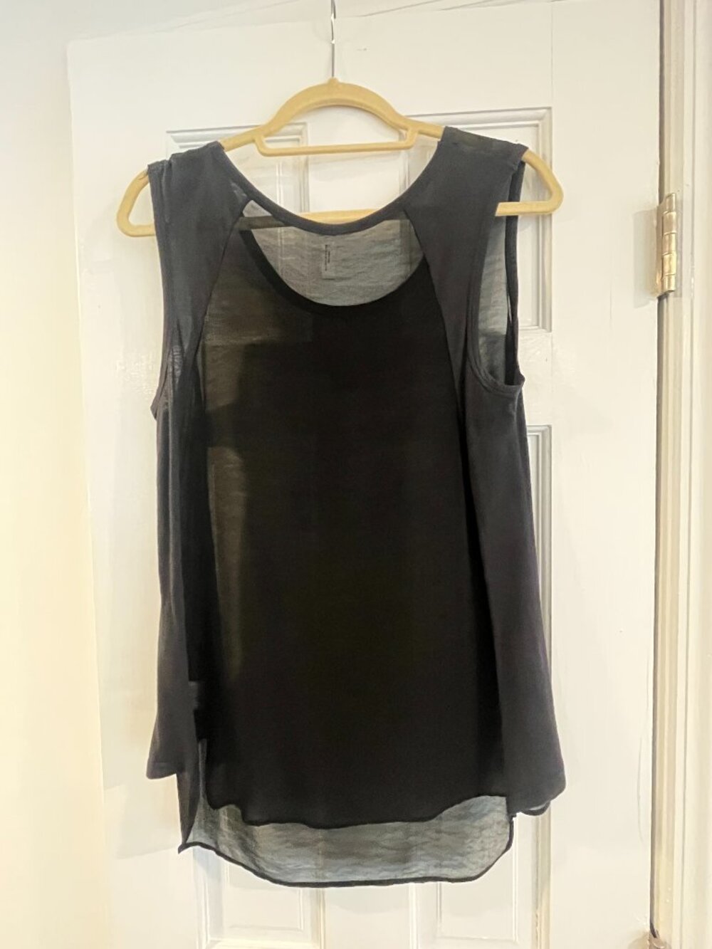 Esley Black Semi-Sheer Relaxed Fit Top - Size Medium